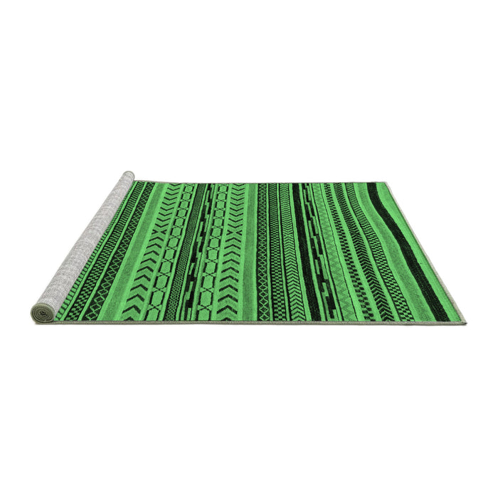 Sideview of Machine Washable Abstract Emerald Green Modern Area Rugs, wshabs2283emgrn