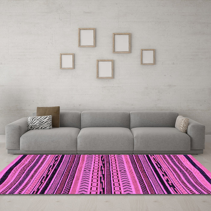 Machine Washable Abstract Purple Modern Area Rugs in a Living Room, wshabs2283pur