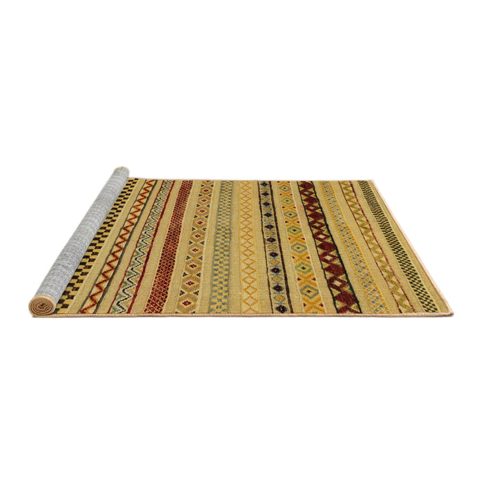 Sideview of Machine Washable Abstract Orange Rug, wshabs2284
