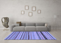 Machine Washable Abstract Blue Modern Rug, wshabs2284blu