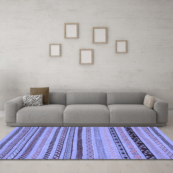 Machine Washable Abstract Blue Modern Rug in a Living Room, wshabs2284blu