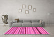 Machine Washable Abstract Pink Modern Rug in a Living Room, wshabs2284pnk