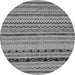 Round Abstract Gray Modern Rug, abs2284gry