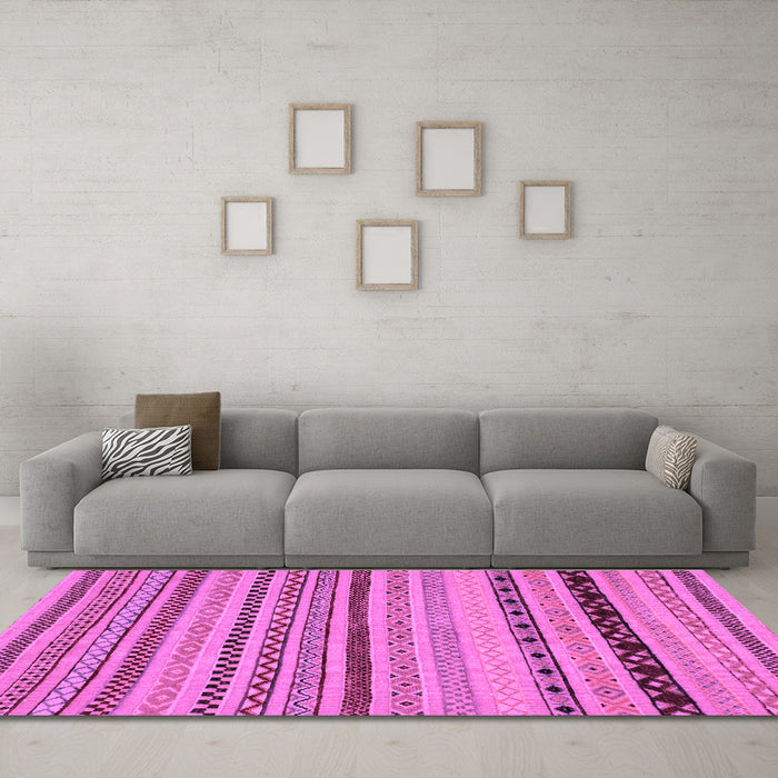 Machine Washable Abstract Purple Modern Area Rugs in a Living Room, wshabs2284pur