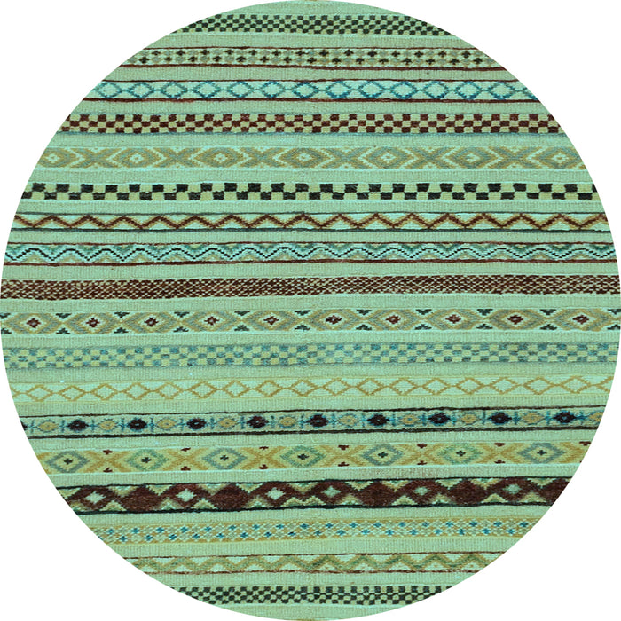 Round Abstract Light Blue Modern Rug, abs2284lblu