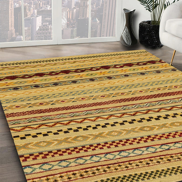 Machine Washable Abstract Orange Rug in a Family Room, wshabs2284