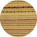 Round Machine Washable Abstract Orange Rug, wshabs2284