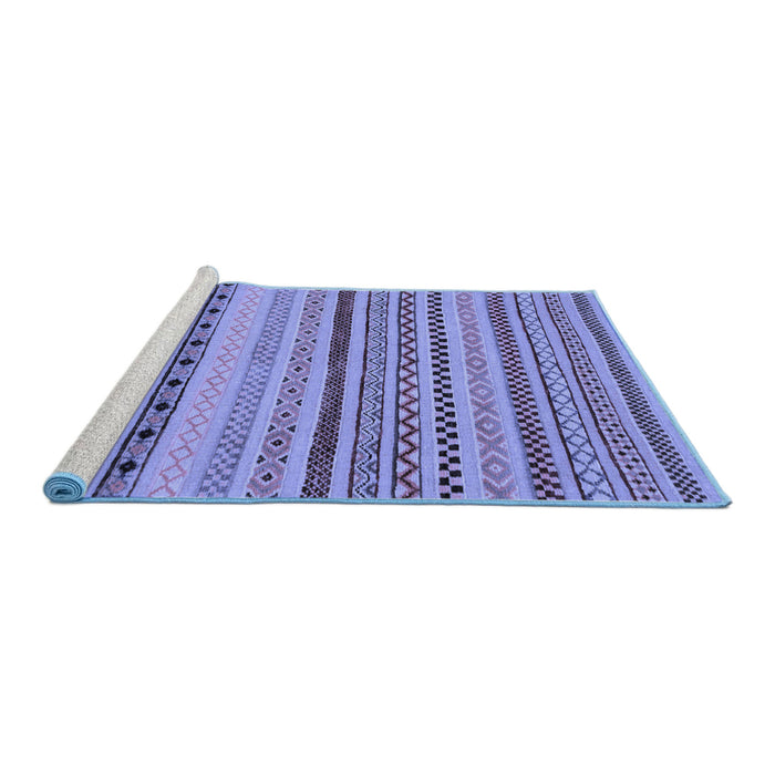 Sideview of Machine Washable Abstract Blue Modern Rug, wshabs2284blu