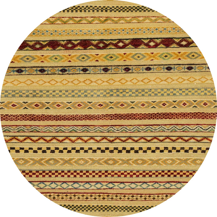 Round Abstract Orange Modern Rug, abs2284