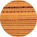 Round Abstract Orange Modern Rug, abs2284org