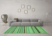 Machine Washable Abstract Turquoise Modern Area Rugs in a Living Room,, wshabs2284turq