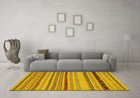 Machine Washable Abstract Yellow Modern Rug, wshabs2284yw