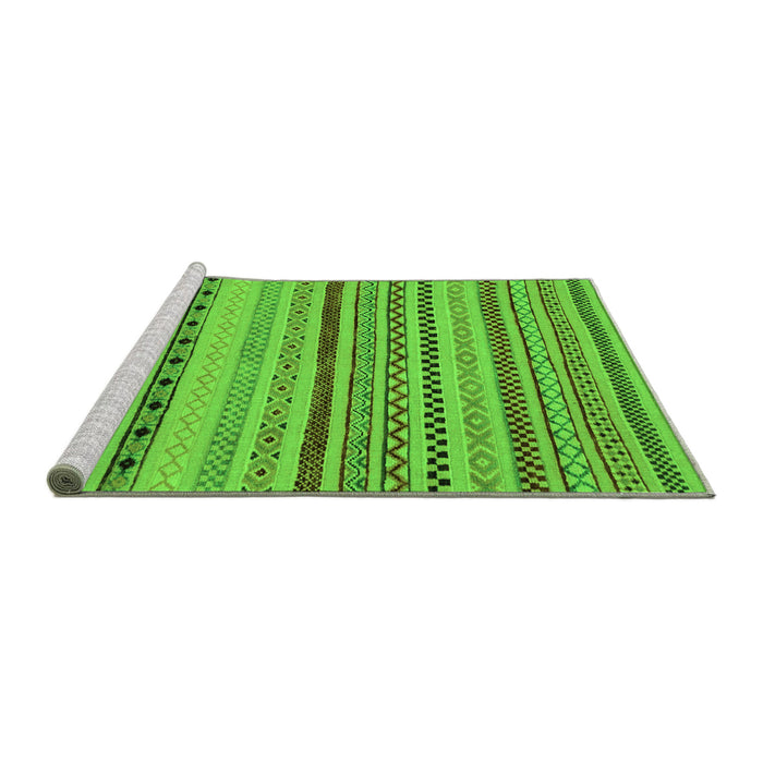 Sideview of Machine Washable Abstract Green Modern Area Rugs, wshabs2284grn