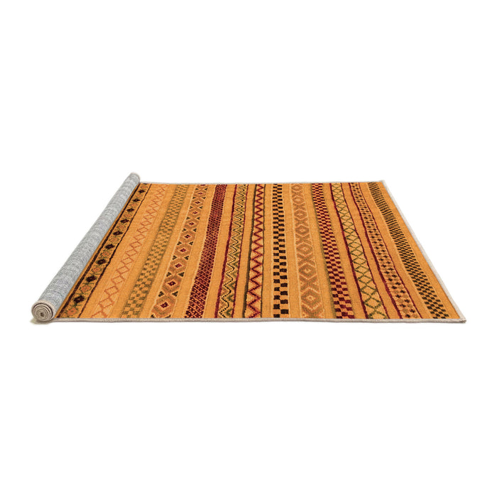 Sideview of Machine Washable Abstract Orange Modern Area Rugs, wshabs2284org