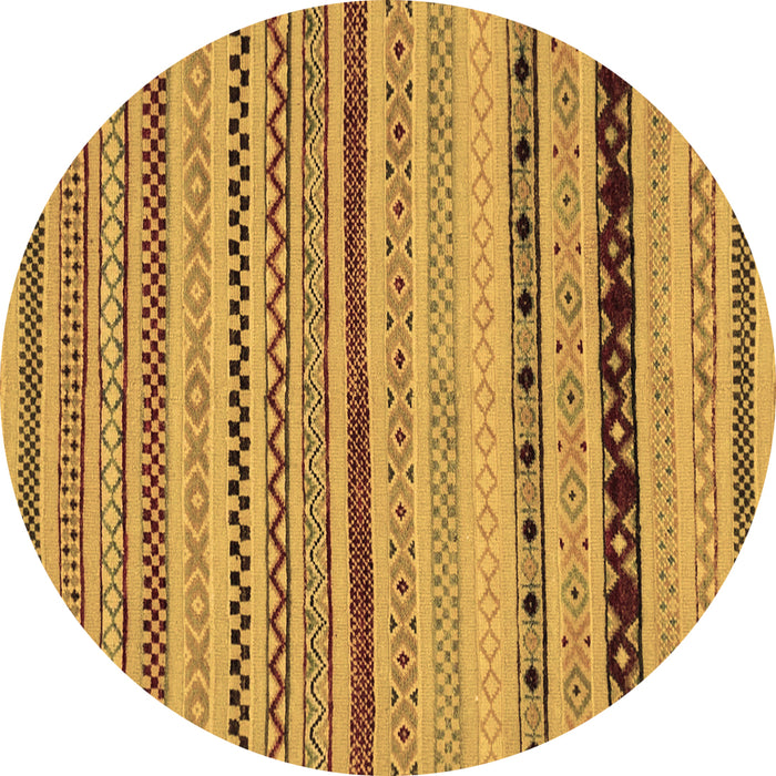 Round Abstract Brown Modern Rug, abs2284brn
