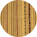 Round Abstract Brown Modern Rug, abs2284brn