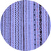 Round Abstract Blue Modern Rug, abs2284blu