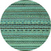 Round Machine Washable Abstract Light Blue Modern Rug, wshabs2285lblu