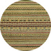 Round Abstract Reddish Brown Modern Rug, abs2285