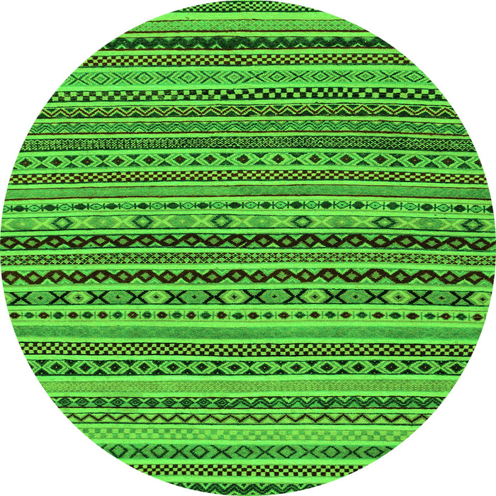 Round Abstract Green Modern Rug, abs2285grn