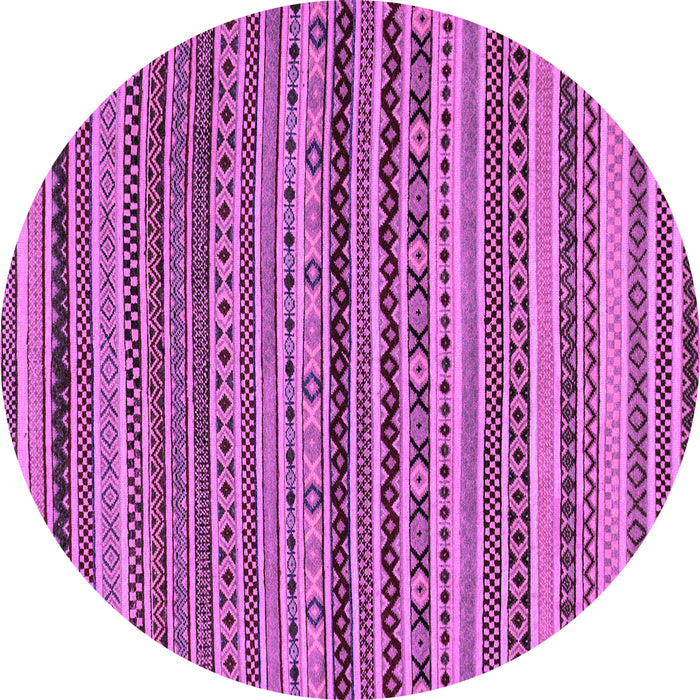 Round Machine Washable Abstract Purple Modern Area Rugs, wshabs2285pur