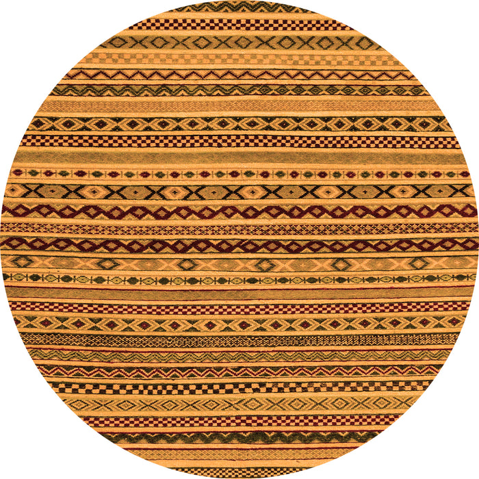 Round Abstract Orange Modern Rug, abs2285org