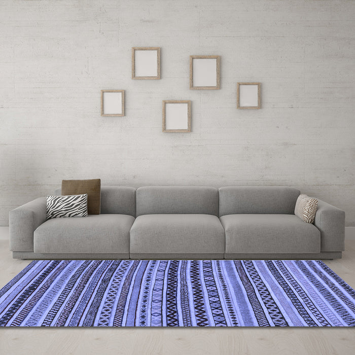 Machine Washable Abstract Blue Modern Rug in a Living Room, wshabs2285blu