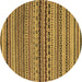 Round Abstract Brown Modern Rug, abs2285brn