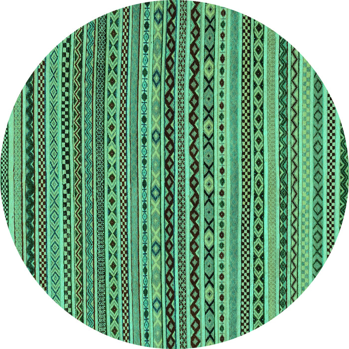 Round Abstract Turquoise Modern Rug, abs2285turq