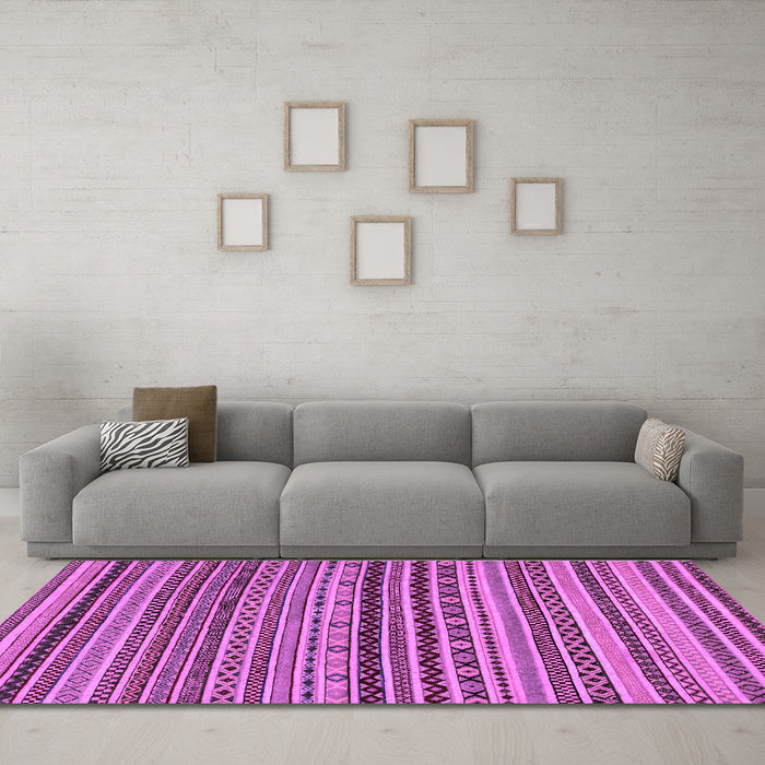 Machine Washable Abstract Purple Modern Area Rugs in a Living Room, wshabs2285pur