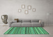 Machine Washable Abstract Turquoise Modern Area Rugs in a Living Room,, wshabs2285turq