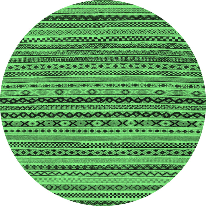 Round Abstract Emerald Green Modern Rug, abs2285emgrn