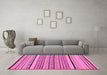 Machine Washable Abstract Pink Modern Rug in a Living Room, wshabs2286pnk