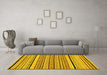 Machine Washable Abstract Yellow Modern Rug in a Living Room, wshabs2286yw