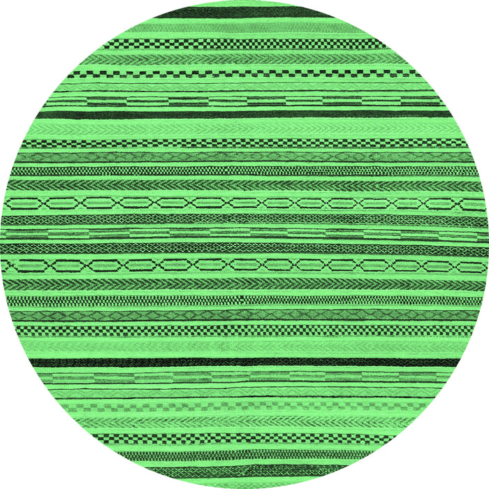 Round Abstract Emerald Green Modern Rug, abs2286emgrn
