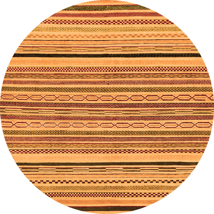 Round Abstract Orange Modern Rug, abs2286org