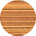 Round Abstract Orange Modern Rug, abs2286org