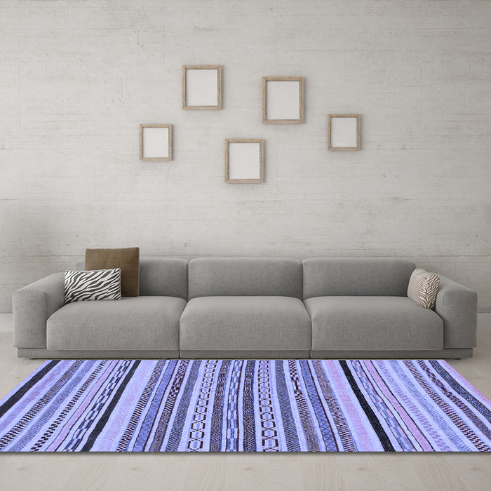 Machine Washable Abstract Blue Modern Rug in a Living Room, wshabs2286blu