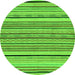 Round Machine Washable Abstract Green Modern Area Rugs, wshabs2286grn