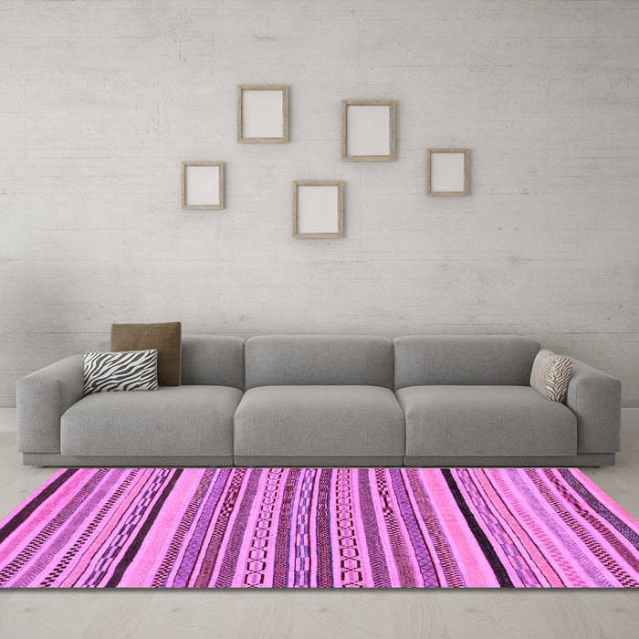 Machine Washable Abstract Purple Modern Area Rugs in a Living Room, wshabs2286pur
