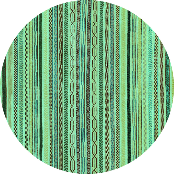 Round Abstract Turquoise Modern Rug, abs2286turq