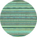 Round Abstract Light Blue Modern Rug, abs2286lblu