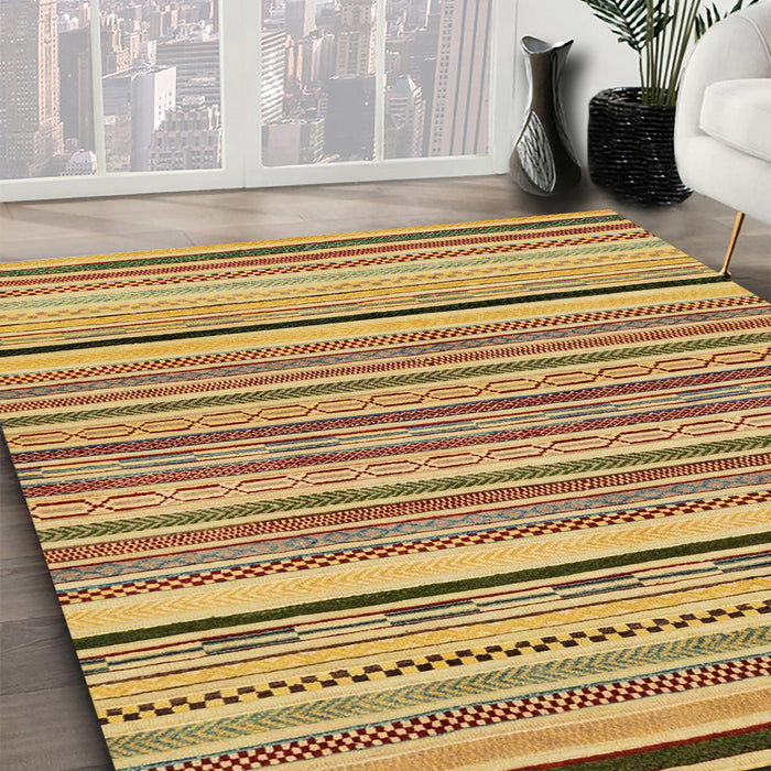 Abstract Light Brown Modern Rug in Family Room, abs2286