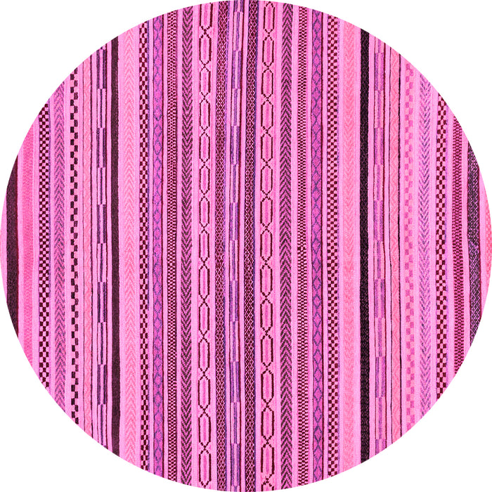 Round Machine Washable Abstract Pink Modern Rug, wshabs2286pnk