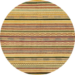 Round Abstract Light Brown Modern Rug, abs2286