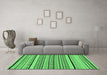 Machine Washable Abstract Emerald Green Modern Area Rugs in a Living Room,, wshabs2286emgrn