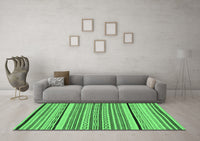 Machine Washable Abstract Emerald Green Modern Rug, wshabs2286emgrn