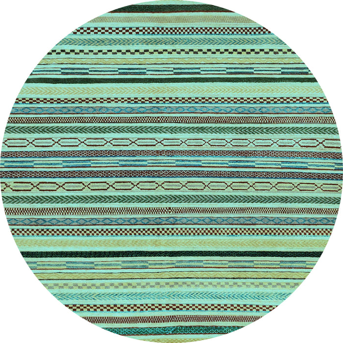 Round Machine Washable Abstract Light Blue Modern Rug, wshabs2286lblu