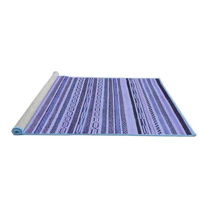 Sideview of Machine Washable Abstract Blue Modern Rug, wshabs2286blu
