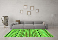 Machine Washable Abstract Green Modern Rug, wshabs2286grn